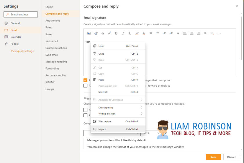 create html email signature outlook mac